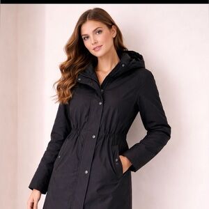 Hunter Women's Black Hooded Trench Coat